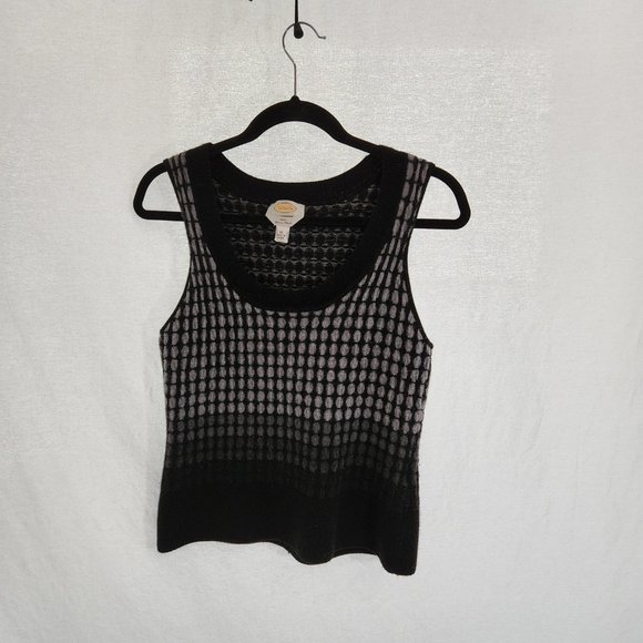 Talbots Sweaters - TALBOTS 100% Merino Wool Vest Vintage Style Size XL Black/Grey Color Exc. Condit